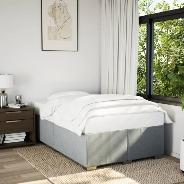 Estructura de cama sin colchón tela gris claro 120x190 cm