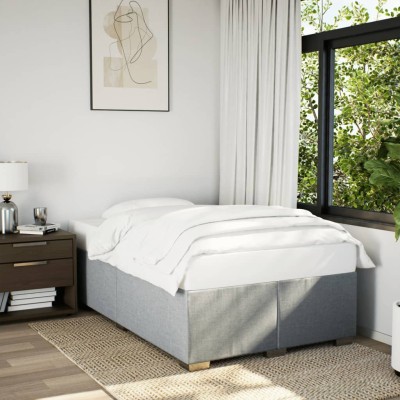 Estructura de cama sin colchón tela gris claro 120x200 cm