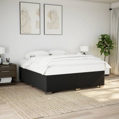 Cama sin colchón tela negro 180x200 cm