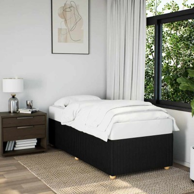 Estructura de cama sin colchón tela negro 90x200 cm