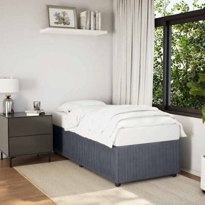 Estructura de cama sin colchón terciopelo gris oscuro 100x200cm