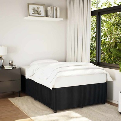 Estructura de cama sin colchón terciopelo negro 120x190 cm