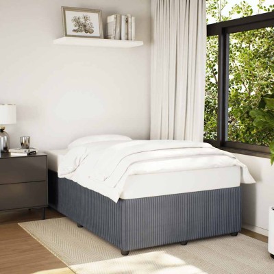 Estructura de cama sin colchón terciopelo gris oscuro 120x200cm