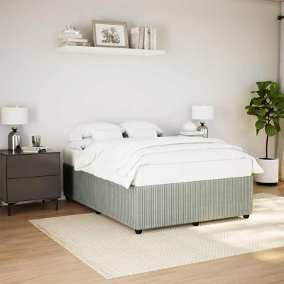 Estructura de cama sin colchón terciopelo gris claro 140x190 cm