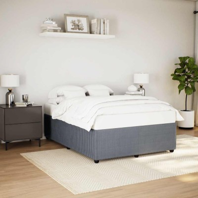 Estructura de cama sin colchón terciopelo gris oscuro 140x190cm