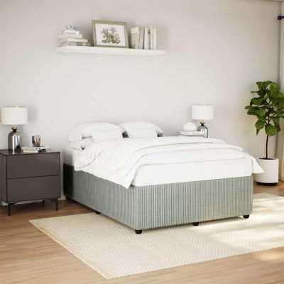 Estructura de cama sin colchón terciopelo gris claro 140x200 cm