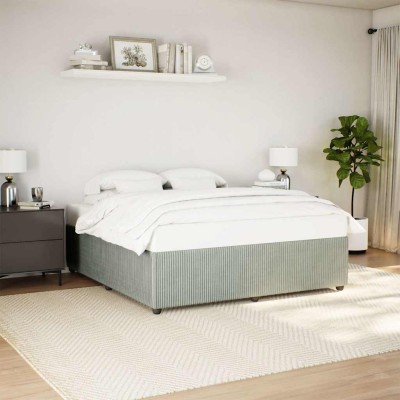 Estructura de cama sin colchón terciopelo gris claro 200x200 cm