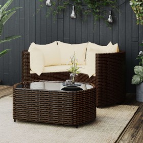 Cojines de silla de jardín 4 uds tela a cuadros gris 50x50x3cm