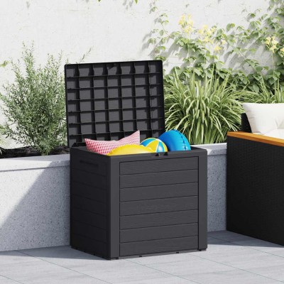 Caja de almacenaje de jardín polipropileno marrón 58,5x46x55 cm