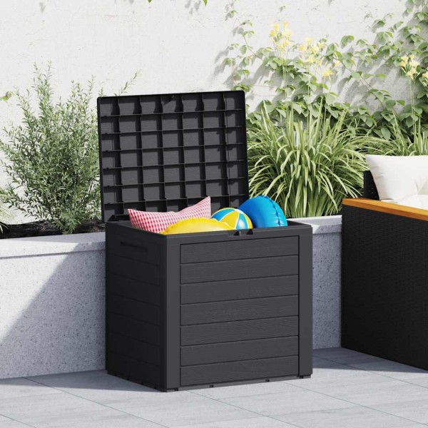 Caja de almacenaje de jardín polipropileno marrón 58,5x46x55 cm