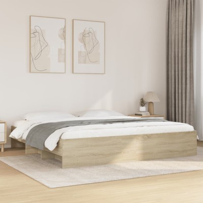 Estructura de cama sin colchón roble Sonoma 180x200 cm