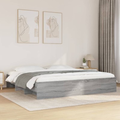 Estructura de cama sin colchón gris Sonoma 180x200 cm