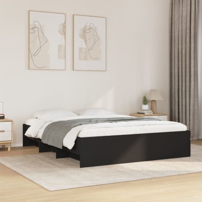 Estructura de cama sin colchón negro 160x200 cm