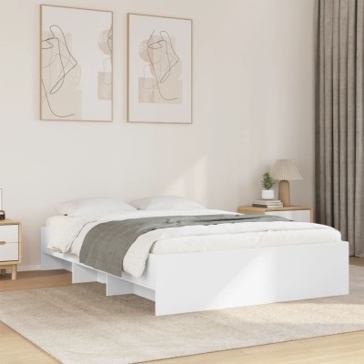 Estructura de cama madera de ingeniería blanca 120x200 cm