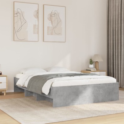 Estructura de cama madera de ingeniería gris hormigón 120x200cm