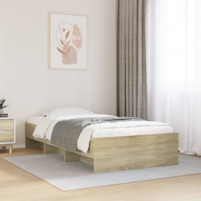 Estructura de cama sin colchón madera roble Sonoma 100x200 cm