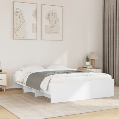 Estructura de cama madera de ingeniería blanca 140x190 cm