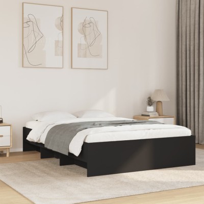 Estructura de cama madera de ingeniería negra 120x190 cm