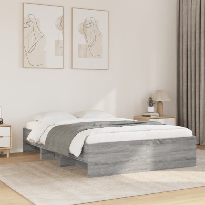 Estructura de cama madera de ingeniería gris Sonoma 120x190 cm