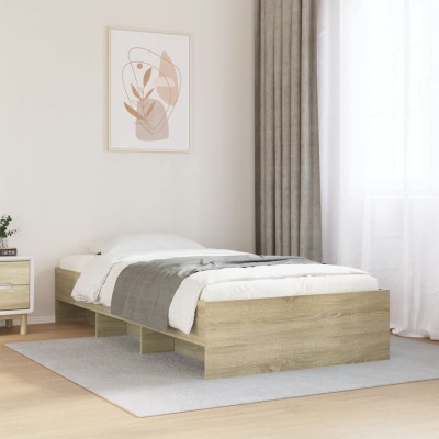Estructura de cama sin colchón madera roble Sonoma 75x190 cm