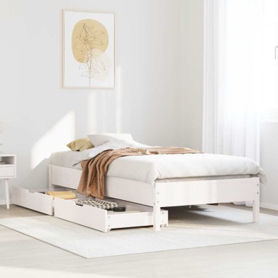 Estructura cama sin colchón madera maciza pino blanca 100x200cm