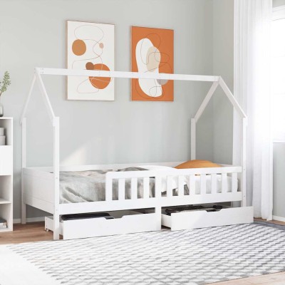 Estructura de cama para niños con cajones madera pino 80x200 cm