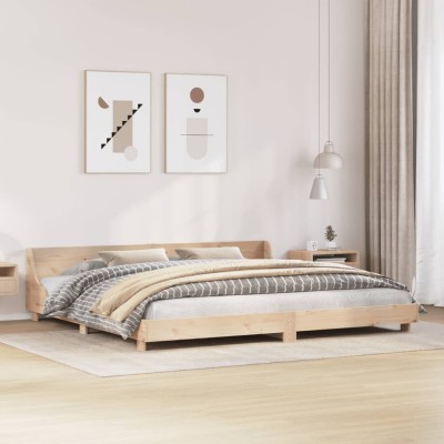 Estructura de cama sin colchón madera maciza de pino 200x200 cm