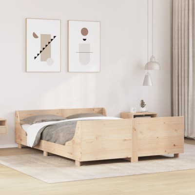 Estructura de cama sin colchón madera de pino blanca 140x200 cm