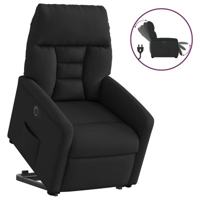 Sillón eléctrico reclinable elevable de tela negro