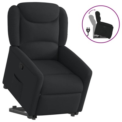 Sillón reclinable elevable tela negro