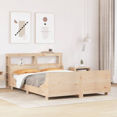 Estructura de cama sin colchón madera maciza de pino 160x200 cm