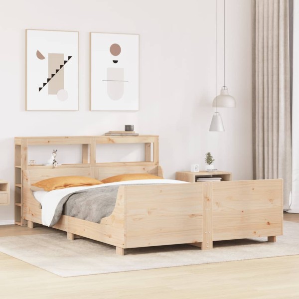 Estructura de cama sin colchón madera de pino maciza 120x200 cm