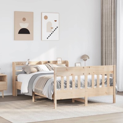 Estructura de cama sin colchón madera maciza de pino 160x200 cm