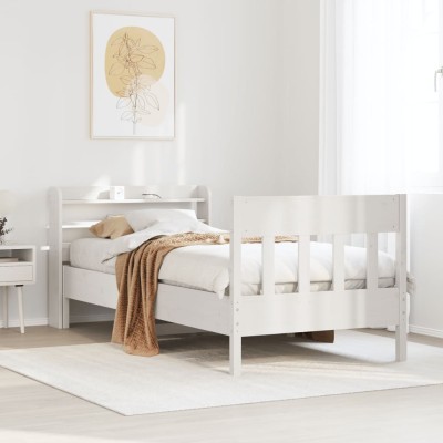 Estructura cama sin colchón madera maciza pino blanca 100x200cm