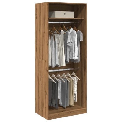 Armario de madera de ingeniería roble artesanal 80x50x200 cm