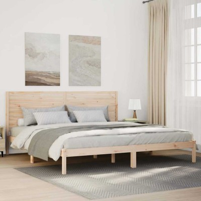Cama extralarga sin colchón madera maciza 180x210 cm