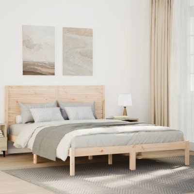 Cama extralarga sin colchón madera maciza 140x220 cm