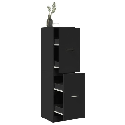 Armario botiquín madera de ingeniería negro 30x41x174,5 cm