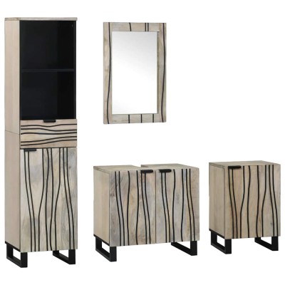 Juego de muebles de baño 4 pcs Marrón nogal 38 x 33 x 160 cm