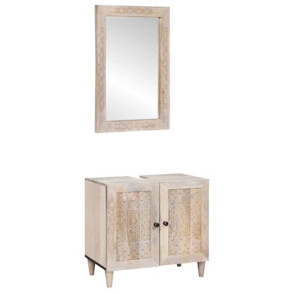 Juego de muebles de baño 2 pcs Blanco 62 x 33 x 58 cm