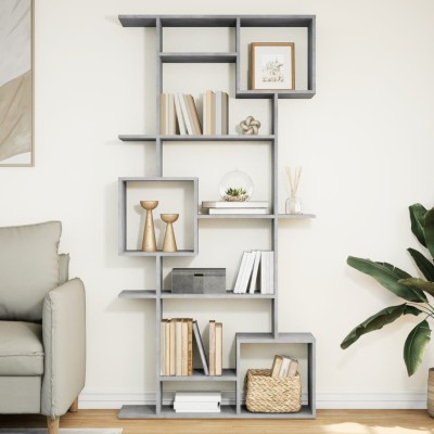 Estantería madera contrachapada gris hormigón 92x29x188 cm