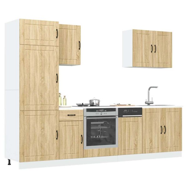 Mueble cocina Lucca roble sonoma 7 pzas madera contrachapada