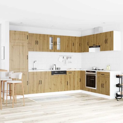 Gabinete de cocina con puerta 2 pcs Marrón 80 x 46 x 81.5 cm