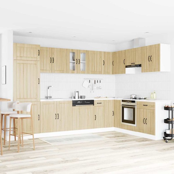 Gabinete de cocina con puerta 2 pcs Marrón 80 x 46 x 81.5 cm