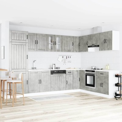 Gabinete de cocina con puerta 2 pcs Gris 80 x 46 x 81.5 cm
