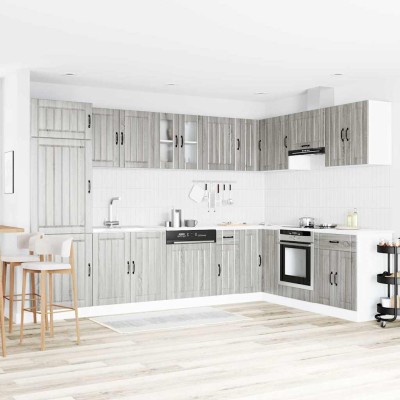 Gabinete de cocina 2 pcs Gris Claro 80 x 46 x 81.5 cm