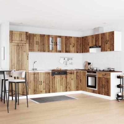 Gabinete de cocina con puerta 2 pcs Marrón 80 x 46 x 81.5 cm