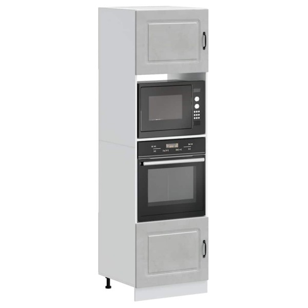 Armarios para horno (2 unidades) "Kalmar" de madera de ingeniería gris hormigón