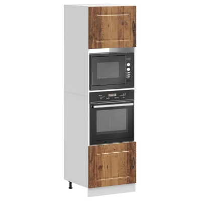 Armarios para horno 2 uds "Kalmar" Madera vieja Madera de ingeniería