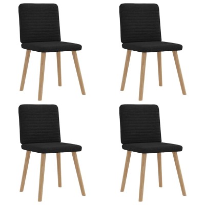 Sillas de comedor 4 unidades tela negras